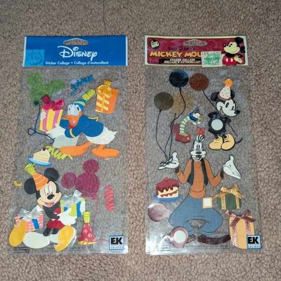 NEW Jolee's Boutique Set 2 Scrapbook Mickey Mouse Sticker Collage Birthday Goofy - Picture 1 of 1